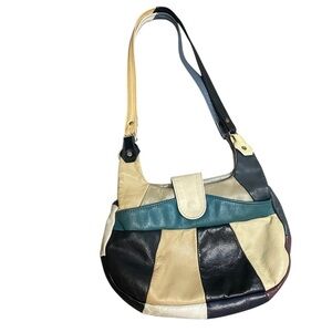 Elegant  vintage Patchwork Leather Shoulder Bag